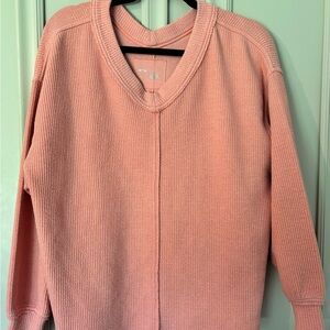 Aerie Soft Coral V-Neck Sweater